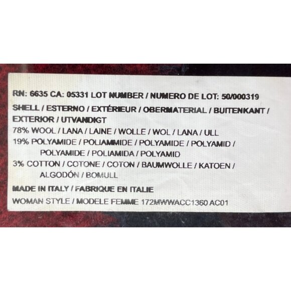 Woolrich Wool & Polyester Poncho With Color Block Design Made In Italy 73e - Picture 5 of 7